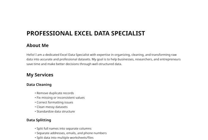 clean, formatting, merge and split excel data